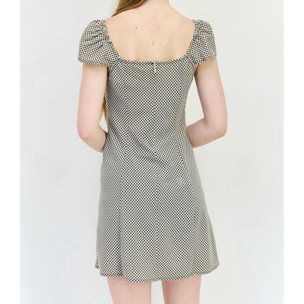 Levi's Checkered Misha Ruffle Sleeve Dress Size M Princess Seams Euro Vacation - Picture 8 of 16